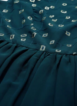 Blue Embroidered Georgette Dress Festive Wear -Mahra Clothing Shop Blue Embroidered Georgette Dress DRBS02305142 rrc1