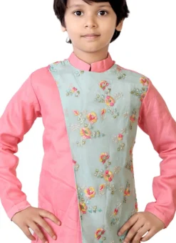 Blue Embroidered Thigh Length Kurta Pyjamas