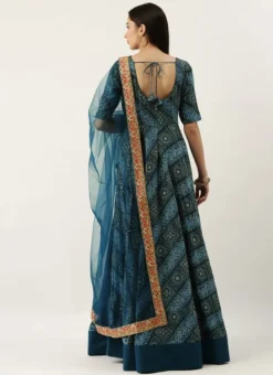 Teen Girls Blue Floor Length Anarkali Suit Festive Wear -Mahra Clothing Shop Blue Floor Length Anarkali Suit SLBS02201279 b 1