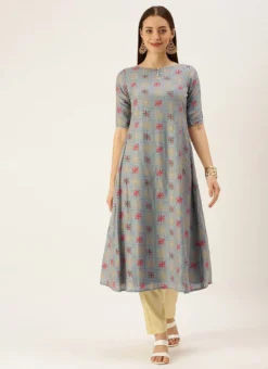 Blue Foil Print Muslin N Beige Straight Pant Suit Festive Wear -Mahra Clothing Shop Blue Foil Print Muslin N Beige Straight Pant Suit KSBS02111137 u