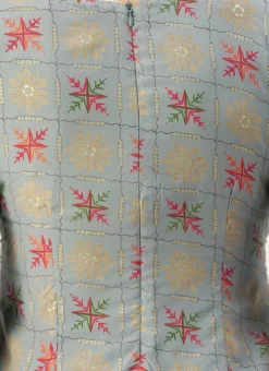 Blue Foil Print Muslin N Beige Straight Pant Suit Festive Wear -Mahra Clothing Shop Blue Foil Print Muslin N Beige Straight Pant Suit KSBS02111137 rrc2