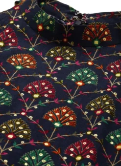 Blue Foil Printed Halter Neck Kurta Festive Wear -Mahra Clothing Shop Blue Foil Printed Halter Neck Kurta KRBS02307722 rrc1