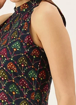 Blue Foil Printed Halter Neck Kurta Festive Wear -Mahra Clothing Shop Blue Foil Printed Halter Neck Kurta KRBS02307722 rrc3