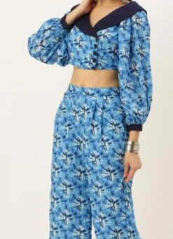 Teen Girls Blue Muslin Co Ords Set Party Wear