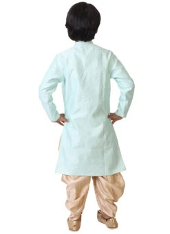 Blue N Beige Sherwani With Dhoti Pants Festive Wear -Mahra Clothing Shop Blue N Beige Sherwani With Dhoti Pants KDBSHBS02007322 b