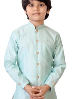 Blue N Beige Sherwani With Dhoti Pants Festive Wear