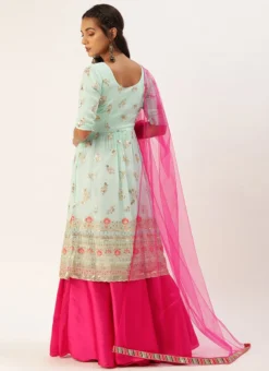 Blue N Pink Embroidered Lehenga Set Festive Wear -Mahra Clothing Shop Blue N Pink Embroidered Lehenga Set GHBS02104153 b