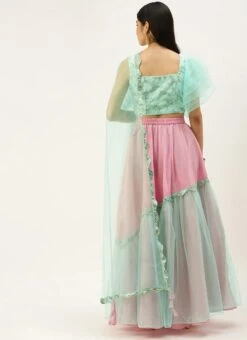 Blue N Pink Embroidered Lehenga Set Party Wear Wedding Wear -Mahra Clothing Shop Blue N Pink Embroidered Lehenga Set GHBS02205852 b