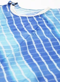 Blue Organza Printed Kaftan Dress Festive Wear 12 Blue Organza Printed Kaftan Dress Festive Wear -Mahra Clothing Shop Blue Organza Printed Kaftan Dress DRBS02204783 rrc1