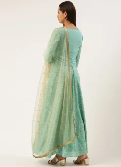 Teen Girls Blue Printed Jacket Anarkali Suit Festive Wear 7 Teen Girls Blue Printed Jacket Anarkali Suit Festive Wear -Mahra Clothing Shop Blue Printed Jacket Anarkali Suit SLBS02207355 b