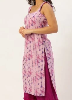 Teen Girls Blue Printed Palazzo Suit Festive Wear