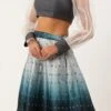 Teen Girls Blue Taffeta Digital Print Kali Lehenga Festive Wear