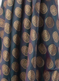 Blue Taffeta Jacquard Half Circular Dress Festive Wear -Mahra Clothing Shop Blue Taffeta Jacquard Half Circular Dress DRBS02204663 rrc4