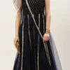 Dupatta From Blue Velvet Embroidered Gown With Dupatta After Six Wear