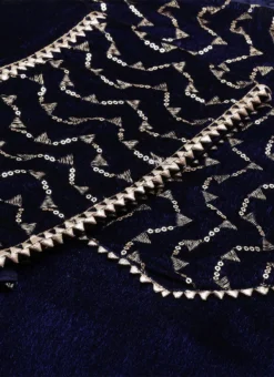 Bottom From Blue Velvet Embroidered Straight Pant Suit After Six Wear -Mahra Clothing Shop Blue Velvet Embroidered Straight Pant Suit SLBS02211067 rrc1