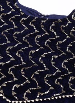 Top From Blue Velvet Embroidered Straight Pant Suit After Six Wear -Mahra Clothing Shop Blue Velvet Embroidered Straight Pant Suit SLBS02211067 rrc4 1