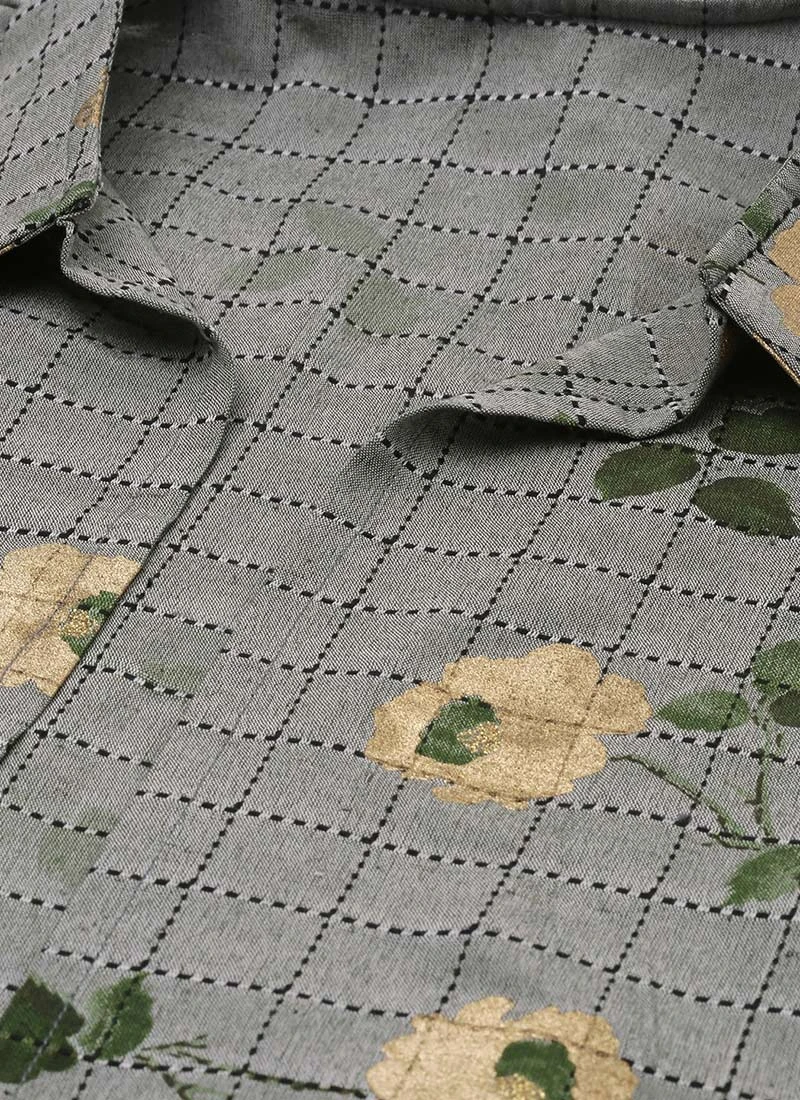 Boat Neck Black Rayon Printed Top N Jacket Set After Six Wear 5 Boat Neck Black Rayon Printed Top N Jacket Set After Six Wear - Image 5