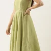 Ethnovog Pista Green Jacket Style Gown Party Wear