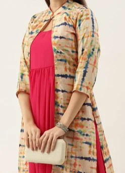 Ethnovog Jacket Style Gown Party Wear