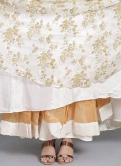 Ethnovog White One Shoulder Gown Party Wear -Mahra Clothing Shop Bollywood Vogue Customised White One Shoulder Gown IWBV01903799 rrc2