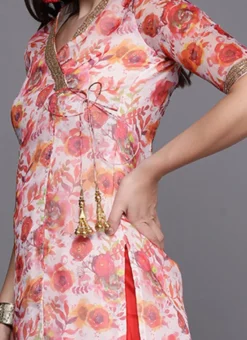 Ethnovog Digital Print Suit Churidar Set Festive Wear