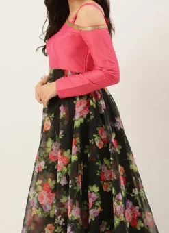 Ethnovog Ruffle Style Black Anarkali Suit Party Wear