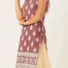 Teen Girls Brown Embroidered N Off White Skirt Set Festive Wear