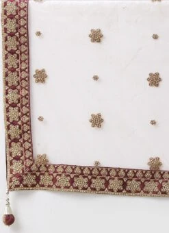 Burgundy Organza Silk Hand Work Umbrella Lehenga Choli With Dupatta Wedding Wear -Mahra Clothing Shop Burgundy Organza Silk Hand Work Umbrella Lehenga Choli With Dupatta GHCBF5738 rrc2