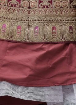 Burgundy Organza Silk Hand Work Umbrella Lehenga Choli With Dupatta Wedding Wear -Mahra Clothing Shop Burgundy Organza Silk Hand Work Umbrella Lehenga Choli With Dupatta GHCBF5738 rrc4