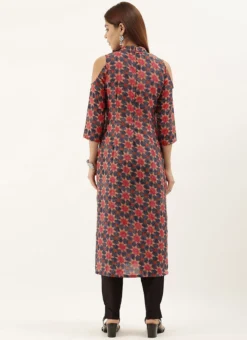 Collar Neck Multicoloured Straight Pant Kurta Set After Six Wear -Mahra Clothing Shop Collar Neck Multicoloured Straight Pant Kurta Set KSBS02001398 b