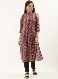 Collar Neck Multicoloured Straight Pant Kurta Set After Six Wear -Mahra Clothing Shop Collar Neck Multicoloured Straight Pant Kurta Set KSBS02001398 u