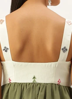 Cream Embroidered Layered Dress Party Wear -Mahra Clothing Shop Cream Embroidered Layered Dress DRBS02209666 rrc2