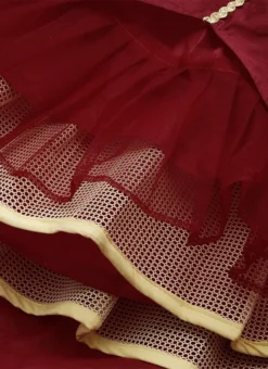 Dupatta From Cream Georgette Embroidered Maroon Kali Lehenga After Six Wear -Mahra Clothing Shop Cream Georgette Embroidered Maroon Kali Lehenga GHBS02211088 rrc4