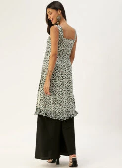 Cream N Black Georgette Digital Print Kurta Set After Six Wear -Mahra Clothing Shop Cream N Black Georgette Digital Print Kurta Set KSBS02104190 b