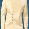 Cream Terry Rayon Satin Bandhgala Jacket