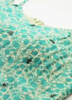 Dupatta From Cream And Blue Chinon Printed Gharara Set After Six Wear -Mahra Clothing Shop Cream and Blue Chinon Printed Gharara Set SLBS02302373 rrc1 1