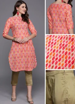 Beige N Orange Straight Pant Suit After Six Wear -Mahra Clothing Shop Custom Made Beige N Orange Straight Pant Suit KSBS01908550 gl