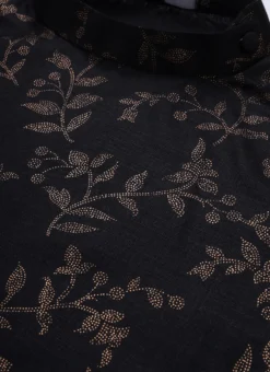 Black Foil Print Kurta Pyjama Set Festive Wear -Mahra Clothing Shop Customized Black Foil Print Kurta Pyjama Set KPBS01908671 rrc2