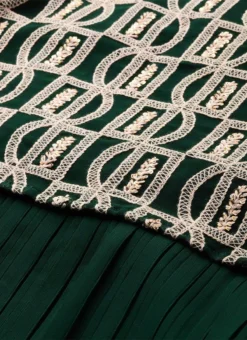 Dark Green Embroidered Georgette Dress After Six Wear -Mahra Clothing Shop Dark Green Embroidered Georgette Dress DRBS02210919 rrc1
