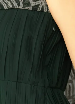 Dark Green Embroidered Georgette Dress After Six Wear -Mahra Clothing Shop Dark Green Embroidered Georgette Dress DRBS02210919 rrc4