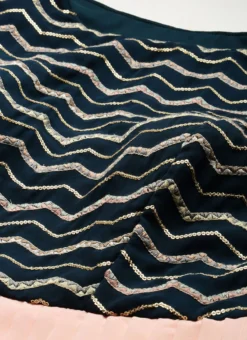 Dark Green Georgette Embroidered N Peach Gown Festive Wear -Mahra Clothing Shop Dark Green Georgette Embroidered N Peach Gown IWBS02301763 rrc1