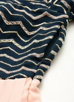 Dark Green Georgette Embroidered N Peach Gown Festive Wear -Mahra Clothing Shop Dark Green Georgette Embroidered N Peach Gown IWBS02301763 rrc3