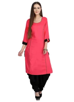 Dark Peach Plain Kurta Salwar Set After Six Wear -Mahra Clothing Shop Dark Peach Plain Kurta Salwar Set IWSUDSNSBPH9 u