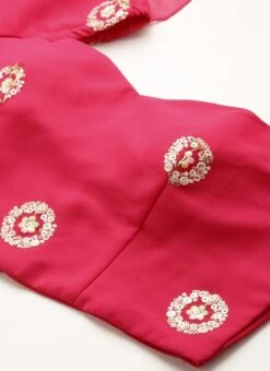 Teen Girls Dark Pink Embroidered Ruffles Style Skirt Set Wedding Wear -Mahra Clothing Shop Dark Pink Embroidered Ruffles Style Skirt Set IWBS02212550 rrc1