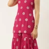 Bottom From Dark Pink Georgette Embroidered Gharara Set After Six Wear