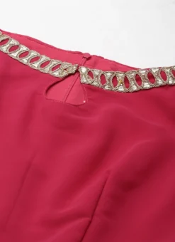 Dupatta From Dark Pink Georgette Embroidered Gharara Suit Set After Six Wear -Mahra Clothing Shop Dark Pink Georgette Embroidered Gharara Suit Set SLBS02212480 rrc1 1