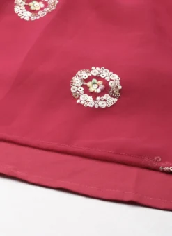 Top From Dark Pink Georgette Embroidered Gharara Suit Set After Six Wear -Mahra Clothing Shop Dark Pink Georgette Embroidered Gharara Suit Set SLBS02212480 rrc3 2