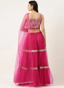 Teen Girls Dark Pink Georgette Embroidered Lehenga Festive Wear -Mahra Clothing Shop Dark Pink Georgette Embroidered Lehenga GHBS02212564 b