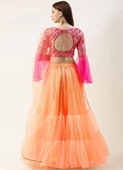 Teen Girls Dark Pink Sequins Tiered Style Lehenga Set Party Wear -Mahra Clothing Shop Dark Pink Sequins Tiered Style Lehenga Set GHBS02211204 b