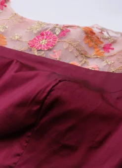 Dark Purple Boat Neck Embroidered Dress Wedding Wear -Mahra Clothing Shop Dark Purple Boat Neck Embroidered Dress DRBS02106430 rrc1